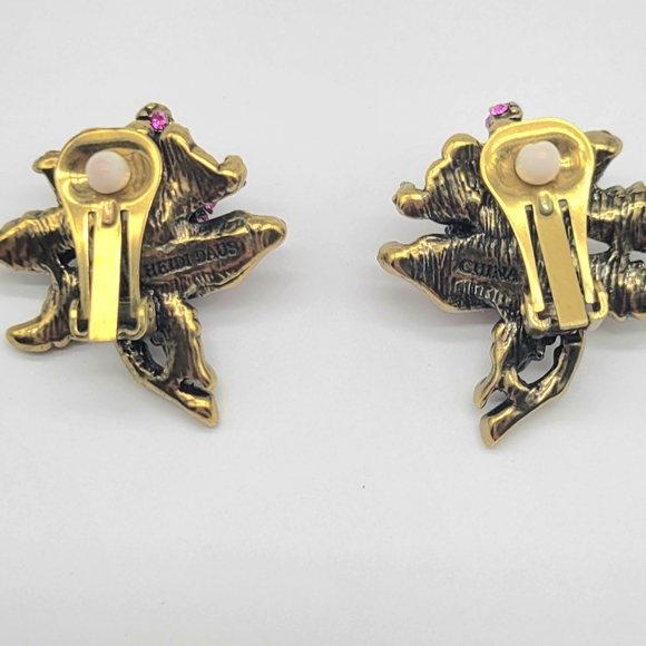 SOLD- Heidi Daus Ruby Swarovski Crystal Rose Necklace and Earrings Set w/ Ivory - Picture 13 of 15